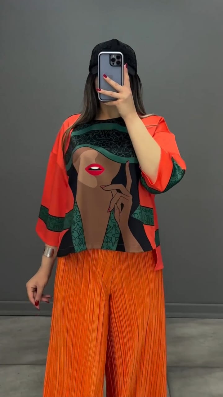 Printed shirt with crush flapper
