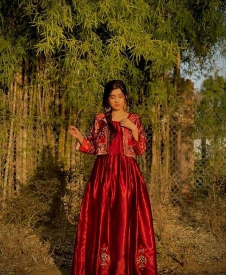 2Piece Heavy Embroidery Separate Coati With Long Bunch Maxi